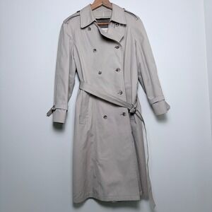 London Fog Coat Women's Size 10 Petite Wool Blend‎ Lined Trench Coat CLASSIC